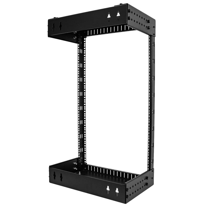 StarTech.com 18U 19"" Wandmonteerbare Server Rack, Verstelbare Diepte 12-20"", 2 Post Open Frame Serverruimte Rack voor AV/Data/ Server/Switch met Koo