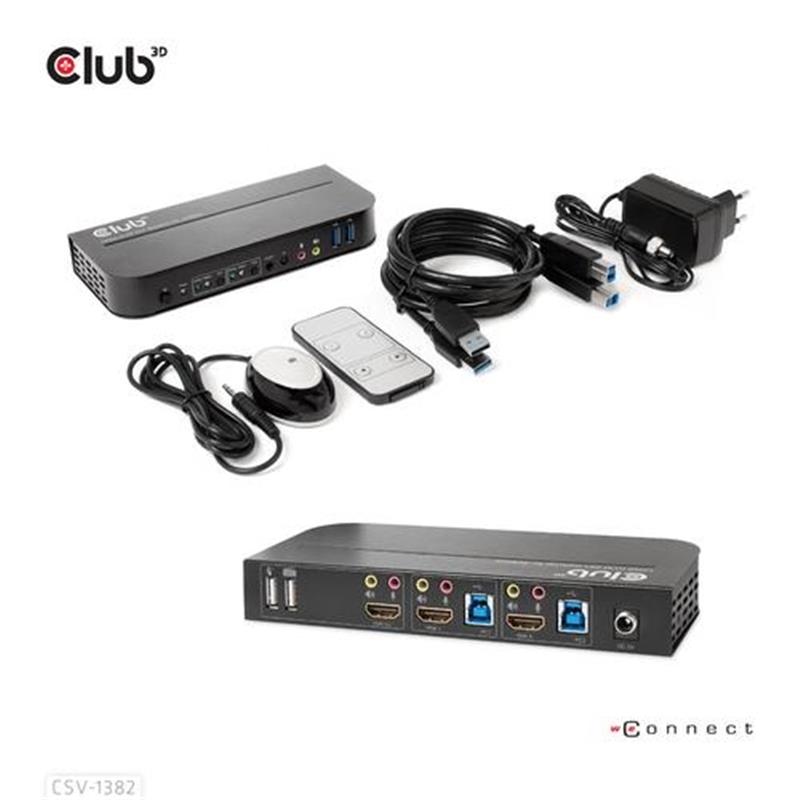 CLUB3D HDMI KVM SWITCH FOR DUAL HDMI 4K 60Hz