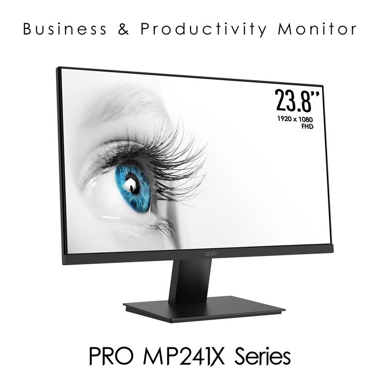 MSI Pro MP241X 60,5 cm (23.8"") 1920 x 1080 Pixels Full HD LCD Zwart
