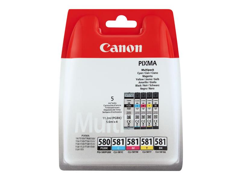 Canon PGI-580/CL-581 inktcartridge 5 stuk(s) Origineel Normaal rendement Zwart, Cyaan, Magenta, Geel