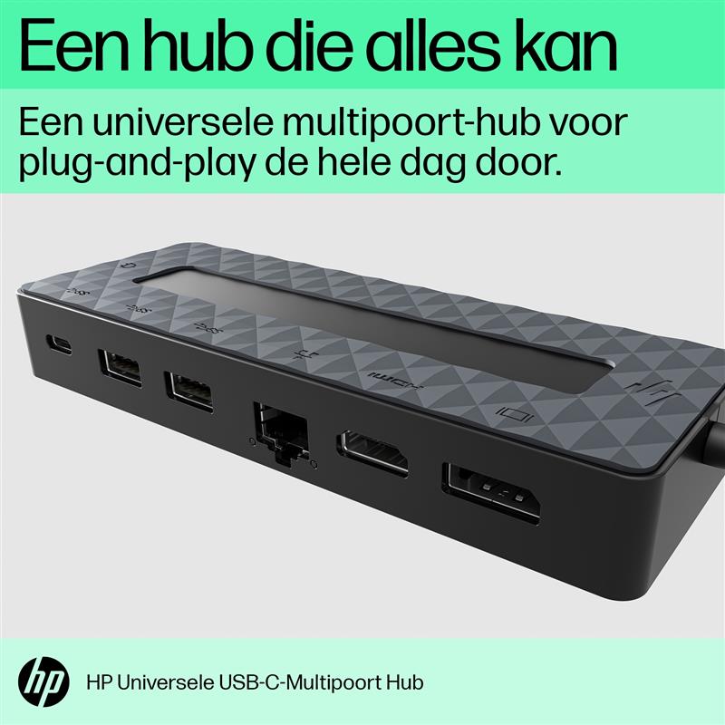 HP 50H98AA interface hub USB 3.2 Gen 1 (3.1 Gen 1) Type-C Zwart