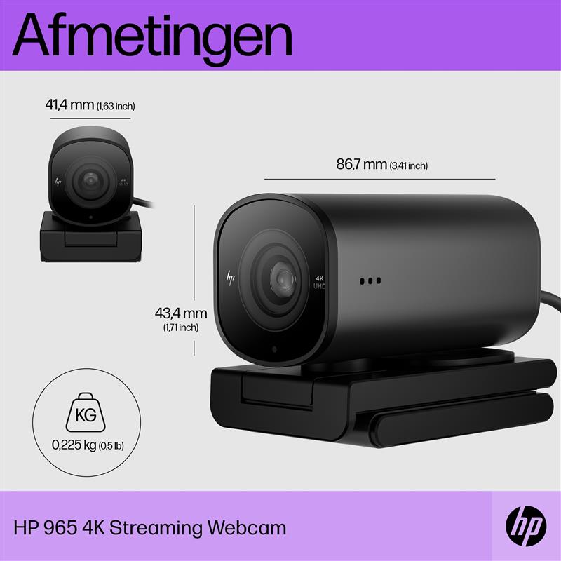 HP 965 4K webcam voor streaming