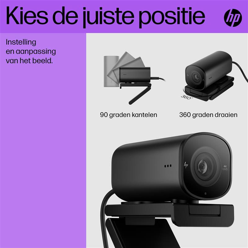 HP 965 4K webcam voor streaming