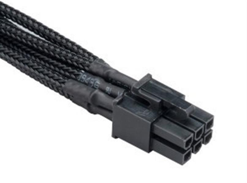 Akasa Flexa v6 black fully braided 6 pin vga psu 40cm extension cable *VGAM *VGAF