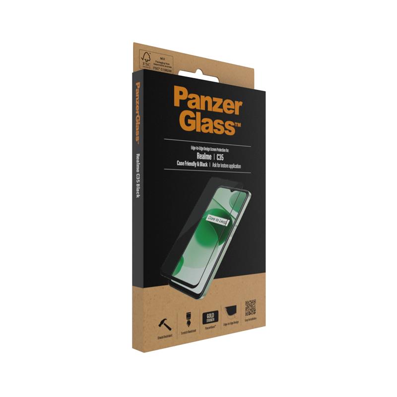 PanzerGlass 4239 scherm- & rugbeschermer voor mobiele telefoons Doorzichtige schermbeschermer Realme 1 stuk(s)