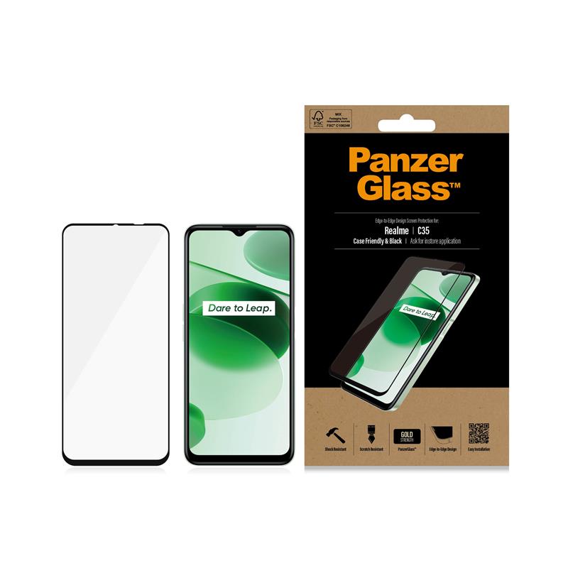 PanzerGlass 4239 scherm- & rugbeschermer voor mobiele telefoons Doorzichtige schermbeschermer Realme 1 stuk(s)