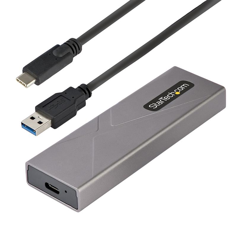 StarTech.com USB-C 10Gbps naar M.2 NVMe or M.2 SATA SSD Behuizing, Gereedschaploze Externe M.2 PCIe/SATA NGFF SSD Aluminum Case, USB Type-C&A Host Kab