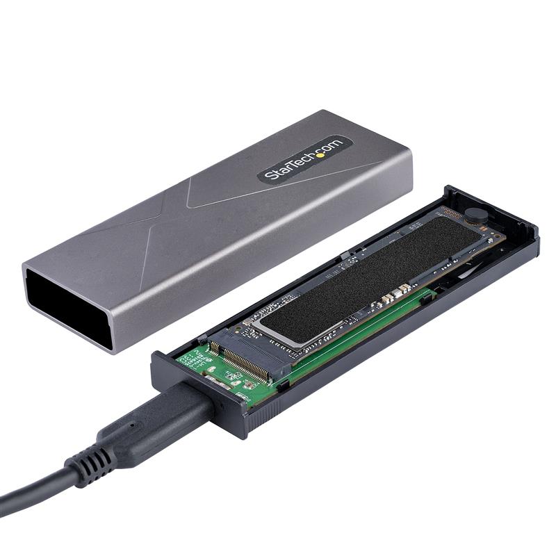 StarTech.com USB-C 10Gbps naar M.2 NVMe or M.2 SATA SSD Behuizing, Gereedschaploze Externe M.2 PCIe/SATA NGFF SSD Aluminum Case, USB Type-C&A Host Kab