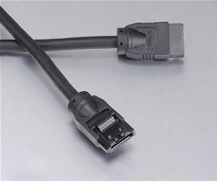 Akasa SATA revision 3 0 6 0Gb s transfer black rounded cable 100cm 7 pin connector with secure latch *SATAM *SATAF