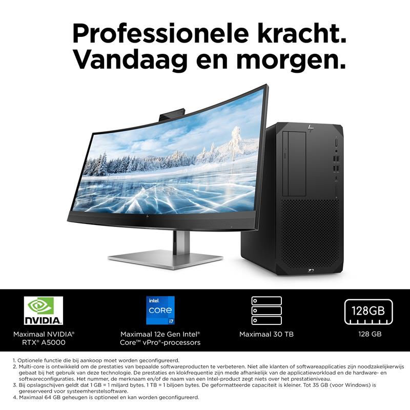 HP Z2 Tower G9 Intel® Core™ i9 i9-14900 32 GB DDR5-SDRAM 1 TB SSD Windows 11 Pro Workstation Zwart