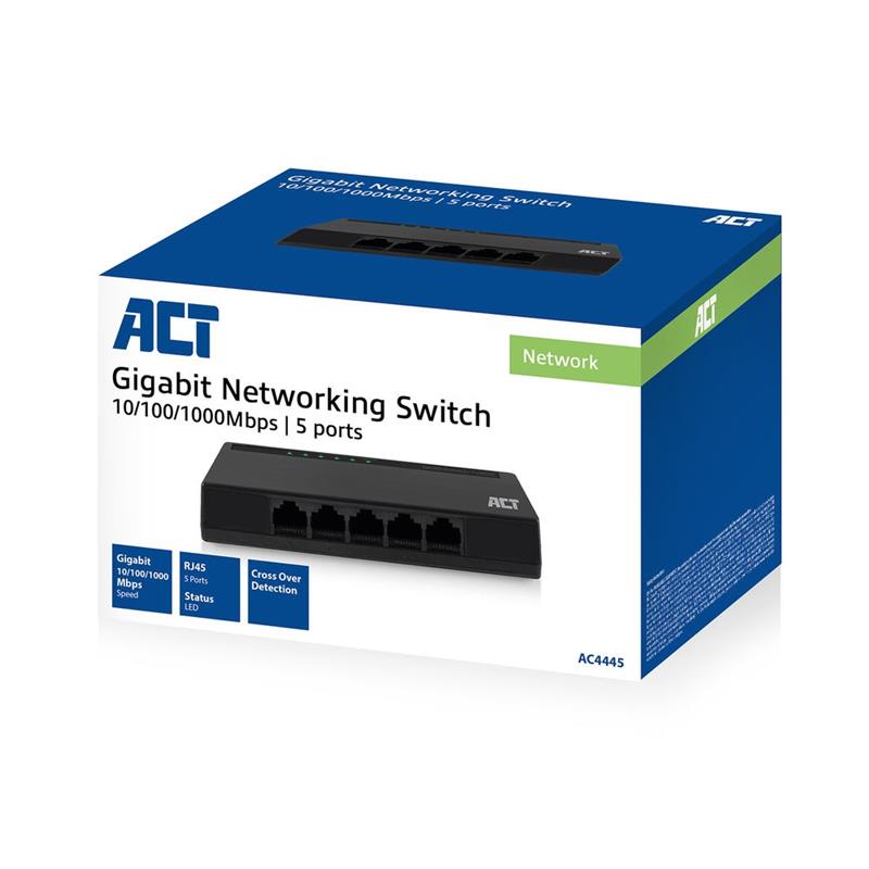 ACT 5-poorts netwerkswitch Gigabit