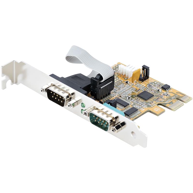 StarTech.com 2 Port PCI Express RS232 Seriële Kaart, PCIe RS232 Serial Host Controller Kaart, PCIe naar Serial DB9 Adapter Kaart, 16C1050 UART, Standa