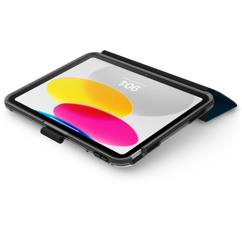 OtterBox Symmetry Folio-hoes voor iPad 10th gen, schokbestendig, valbestendig, dunne beschermende folio-hoes, getest volgens militaire standaard, Blau