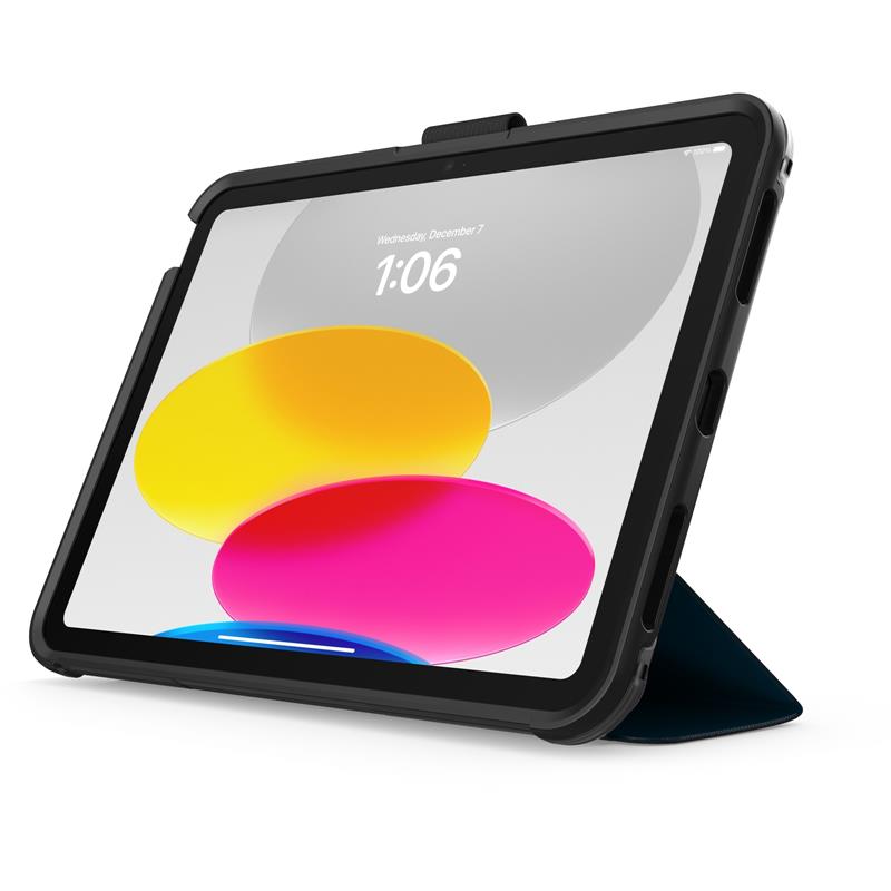 OtterBox Symmetry Folio-hoes voor iPad 10th gen, schokbestendig, valbestendig, dunne beschermende folio-hoes, getest volgens militaire standaard, Blau