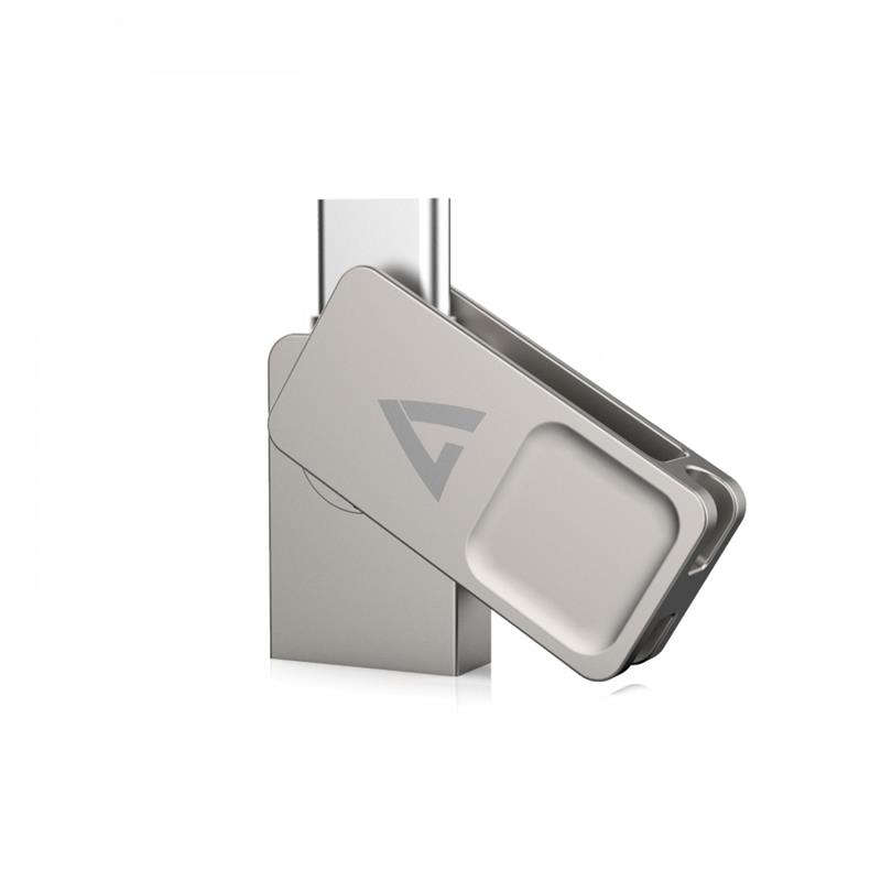 V7 VF3128GTC USB flash drive 128 GB USB Type-A / USB Type-C 3.2 Gen 1 (3.1 Gen 1) Zilver