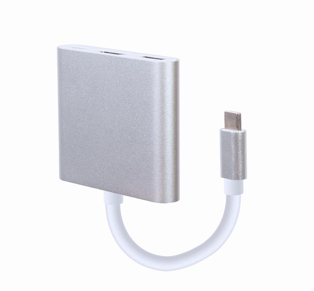 USB-C multi-adapter zilver