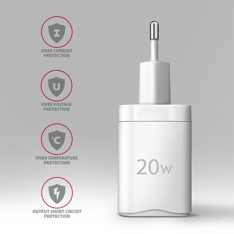 AXAGON wall charger QC3 0 AFC FCP PD type-C 20W white