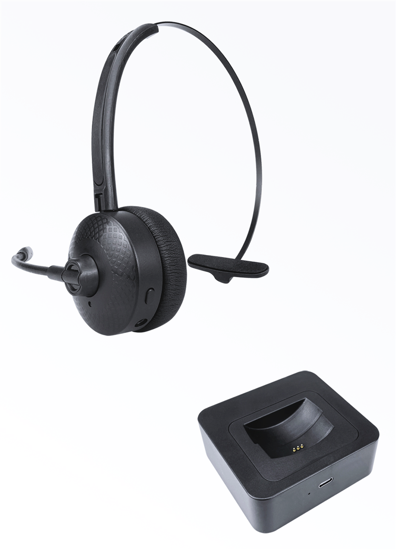 Bluetooth call center headset mono zwart