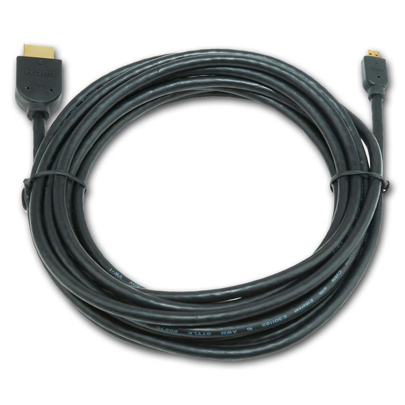 HDMI man naar micro D-man zwarte kabel vergulde connectoren 4 5 m lange kabel