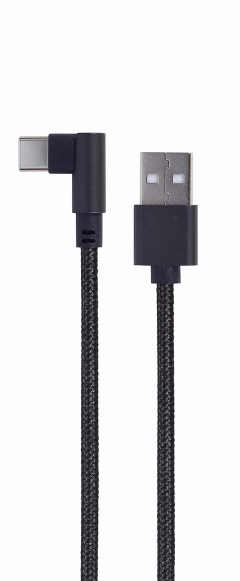 Haakse USB Type-C laad- datakabel 0 2 m zwart