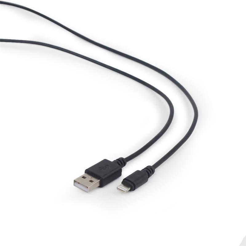 USB naar 8-pins laad- en datakabel zwart 2 m