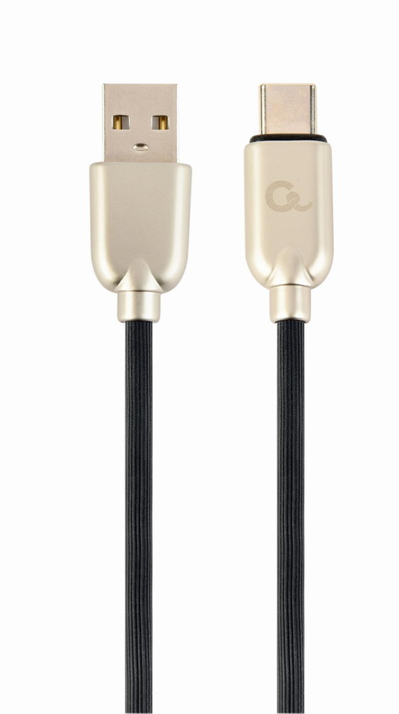 Premium USB Type-C laad- datakabel rubber 1 m zwart