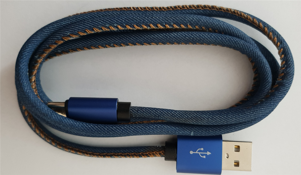 USB-C kabel Denim Blue Jeans 1 meter