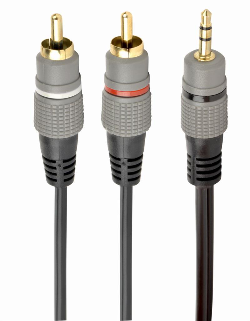 3 5 mm stereo plug to 2*RCA plugs 5m cable gold-plated connectors