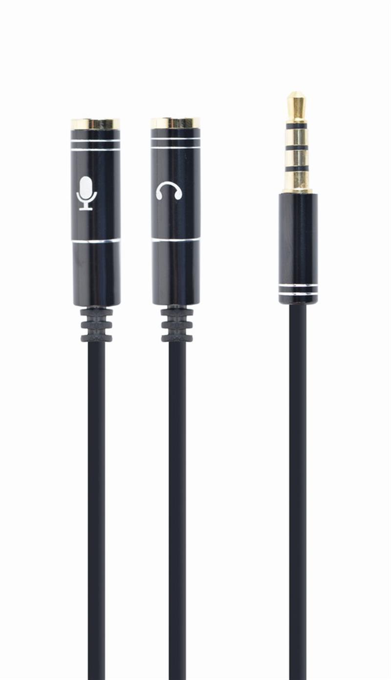Premium 3 5 mm audio microfoon adapterkabel zwart
