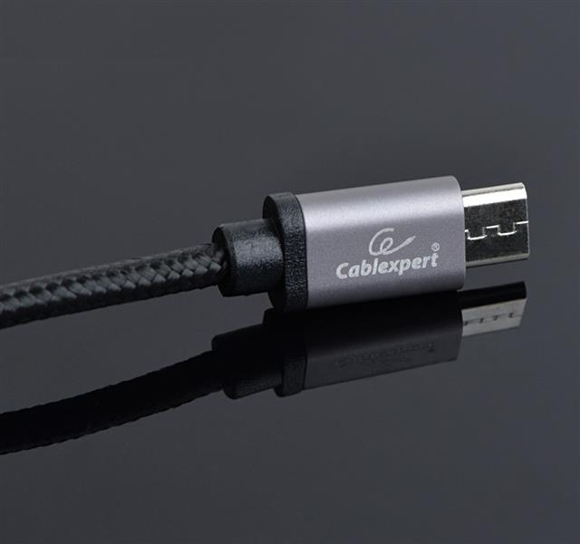 Micro-USB kabel katoen 1 8 meter zwart Blister