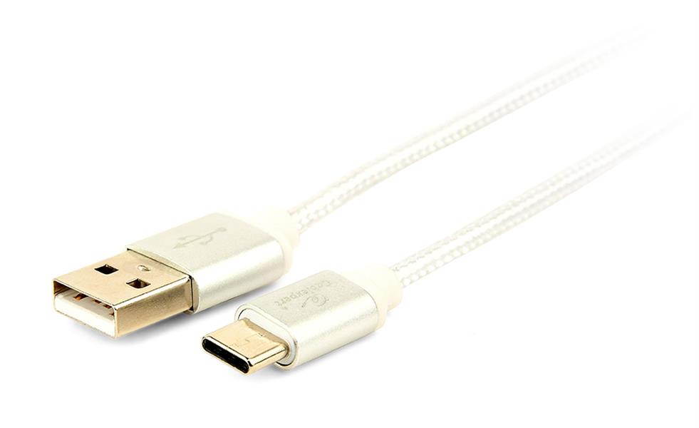 USB-C kabel katoen 1 8 meter zilver Blister