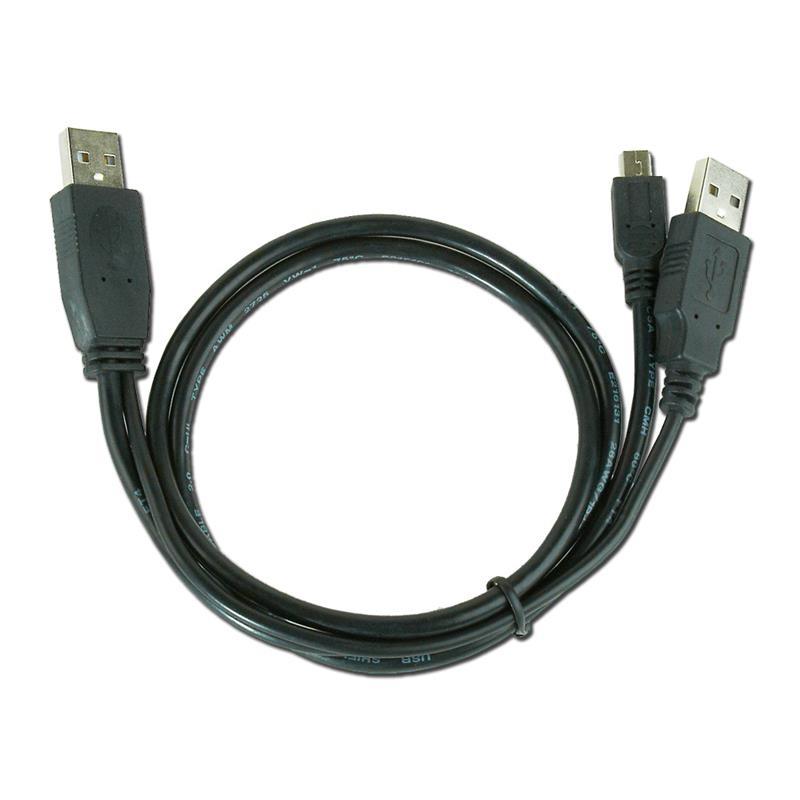 Dubbele USB A naar Mini-USB kabel 0 9 m