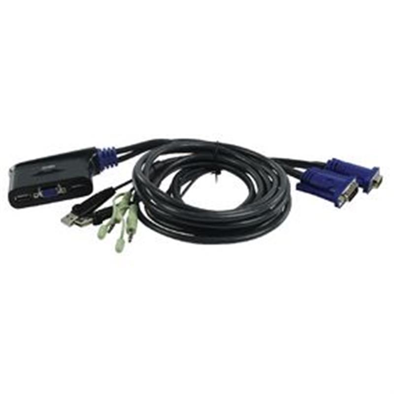 Aten 2-poorts USB VGA-/audiokabel KVM-switch (0,9m)