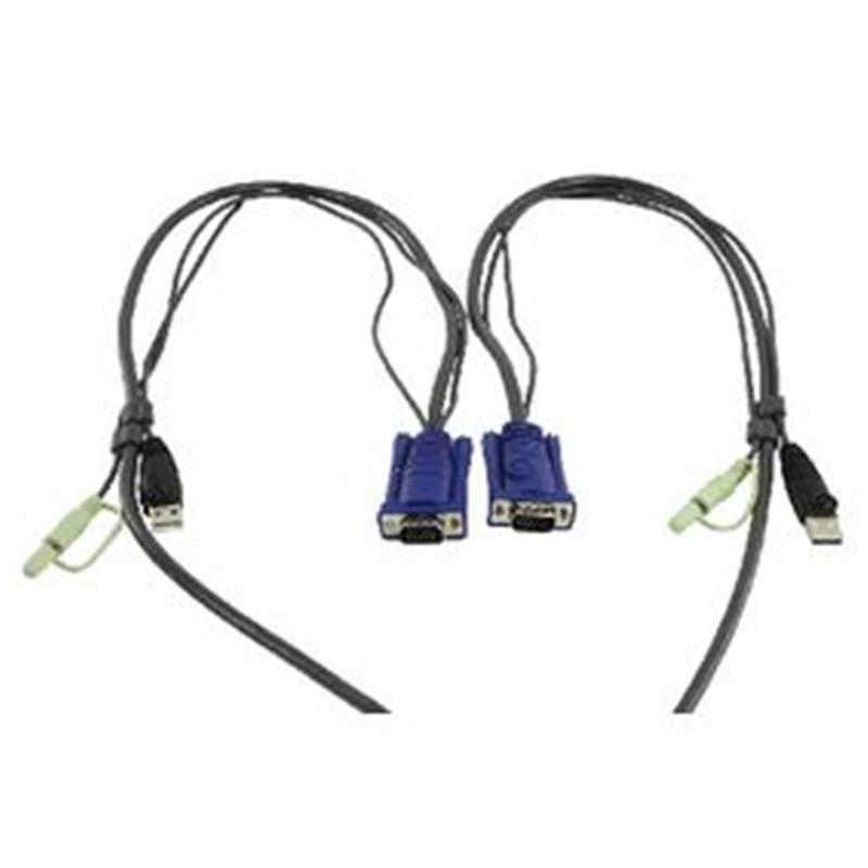 Aten 2-poorts USB VGA-/audiokabel KVM-switch (0,9m)