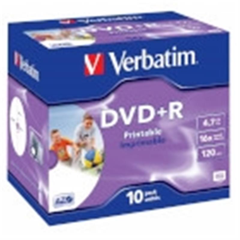 DVD+R Photo Printable 16x 4.7GB 10 Pack Jewel Case