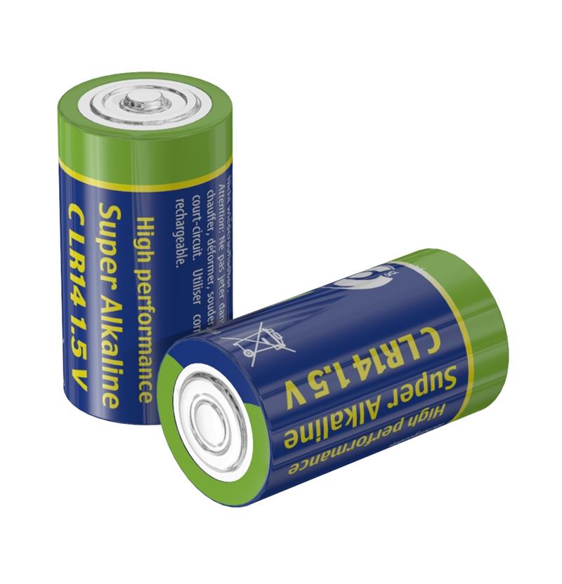 Alkaline C-cell batterij 2 stuks