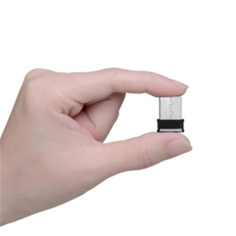 2-in-1 N150 Wi-Fi & Bluetooth 4.0 Nano USB Adapter 2.4 GHz Zwart