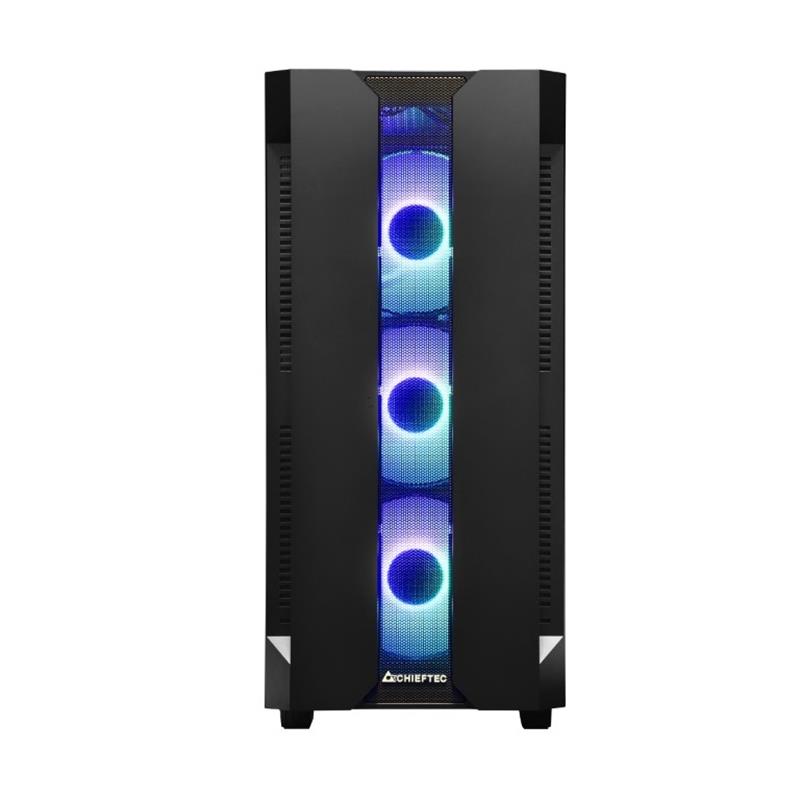 Chieftec Hunter Black ATX Gaming case T Glass 4xRGB fan