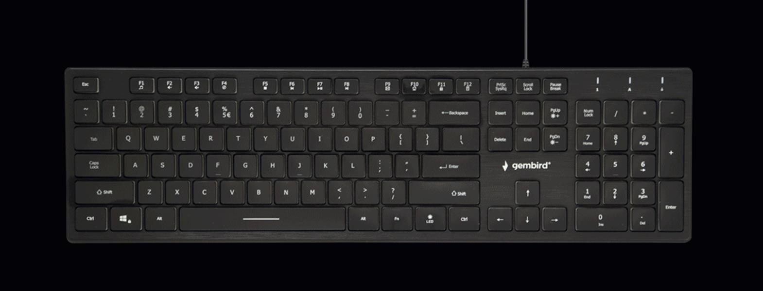 Multimedia toetsenbord zwart met BackLight