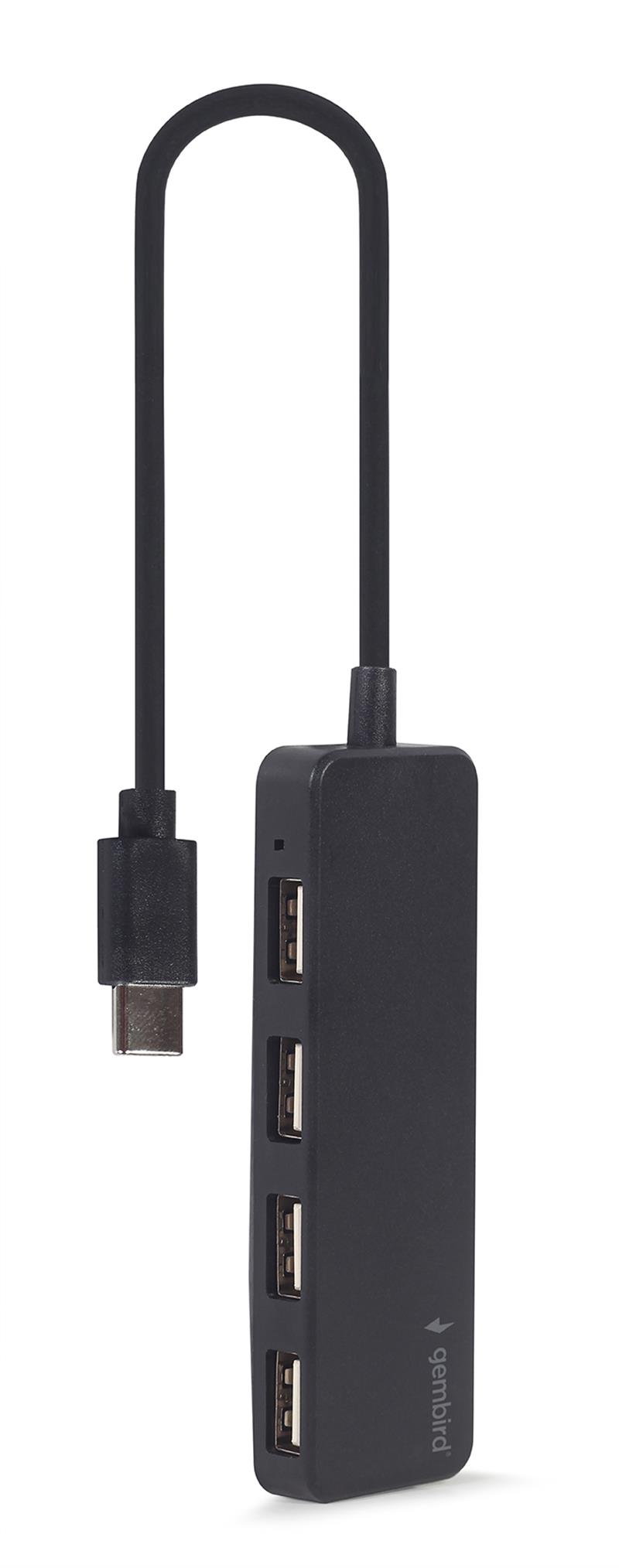 4 poorts USB 2 0 hub4-poorts USB Type-C hub zwart