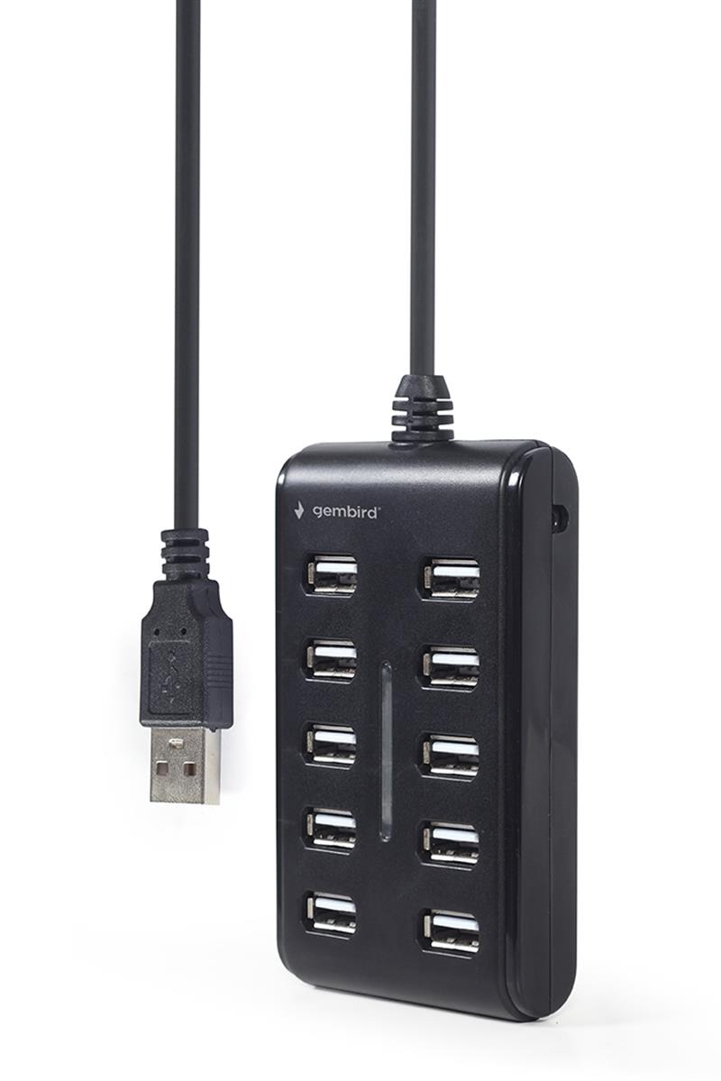 10-poorts USB 2 0 hub zwart