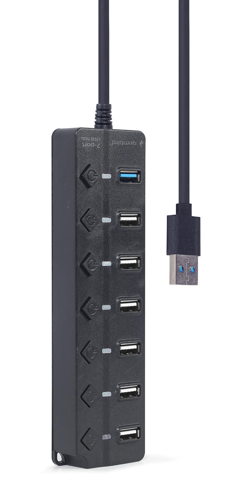 7-poorts USB hub 1 x USB 3 1 6 x USB 2 0 zwart
