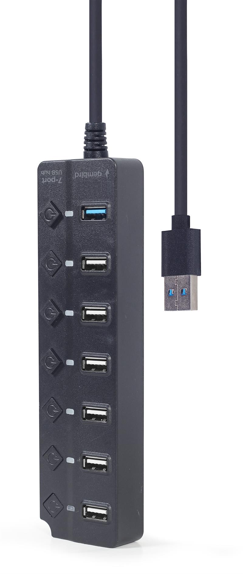 7-poorts USB hub 1 x USB 3 1 6 x USB 2 0 zwart