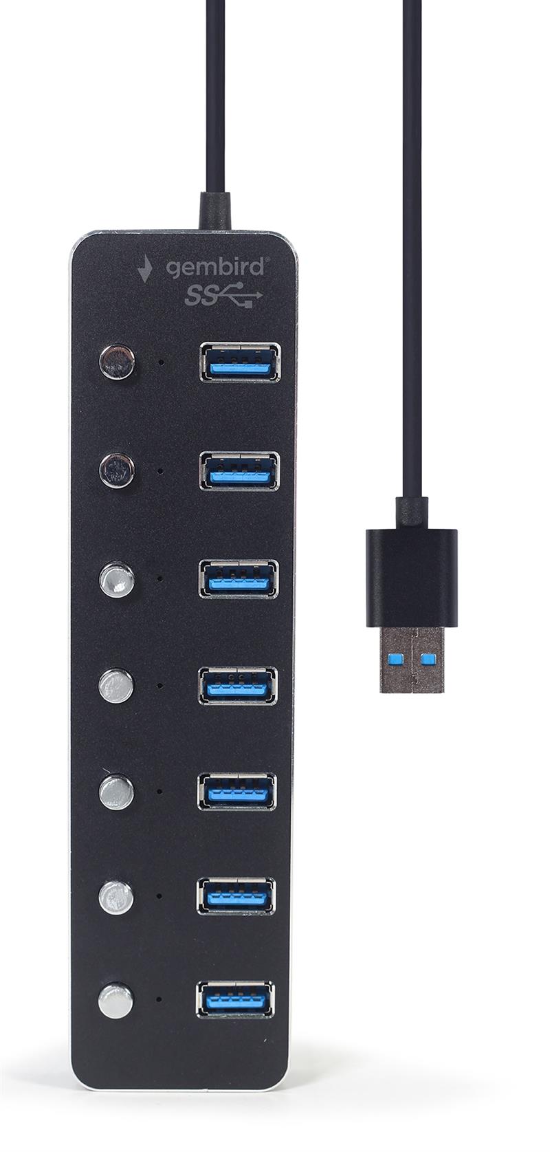 7-poorts USB 3 1 Gen 1 hub zwart