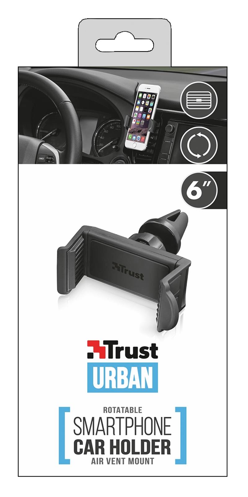 Trust Telefoonhouder voor auto | Ventilatie | Universeel | Smartphone tot 6 inch