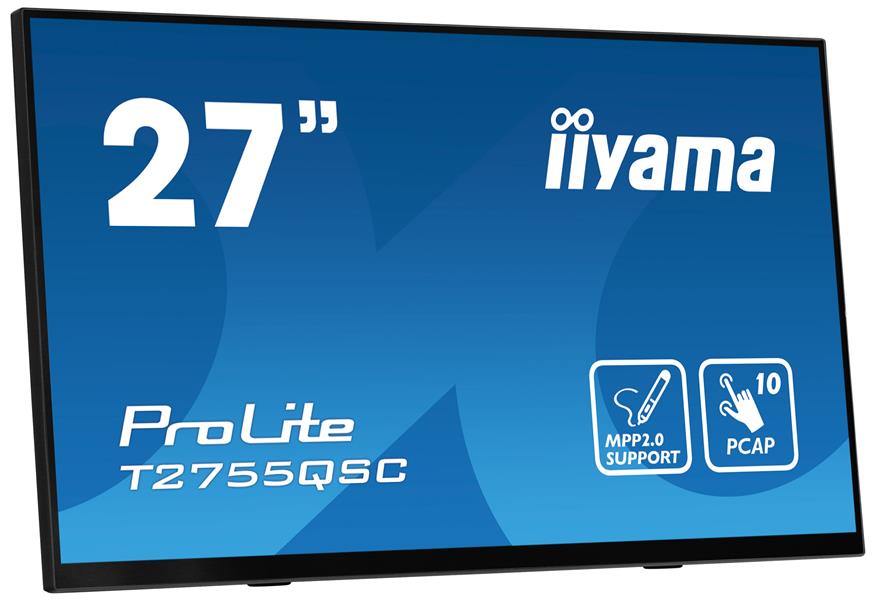 iiyama ProLite T2755QSC-B1 computer monitor 68,6 cm (27"") 2560 x 1440 Pixels Full HD LCD Touchscreen Zwart