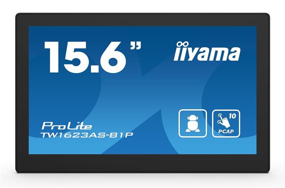 iiyama TW1623AS-B1P beeldkrant Interactief flatscreen 39,6 cm (15.6"") Wifi 450 cd/m² Double Full HD Zwart Touchscreen Type processor Android 24/7