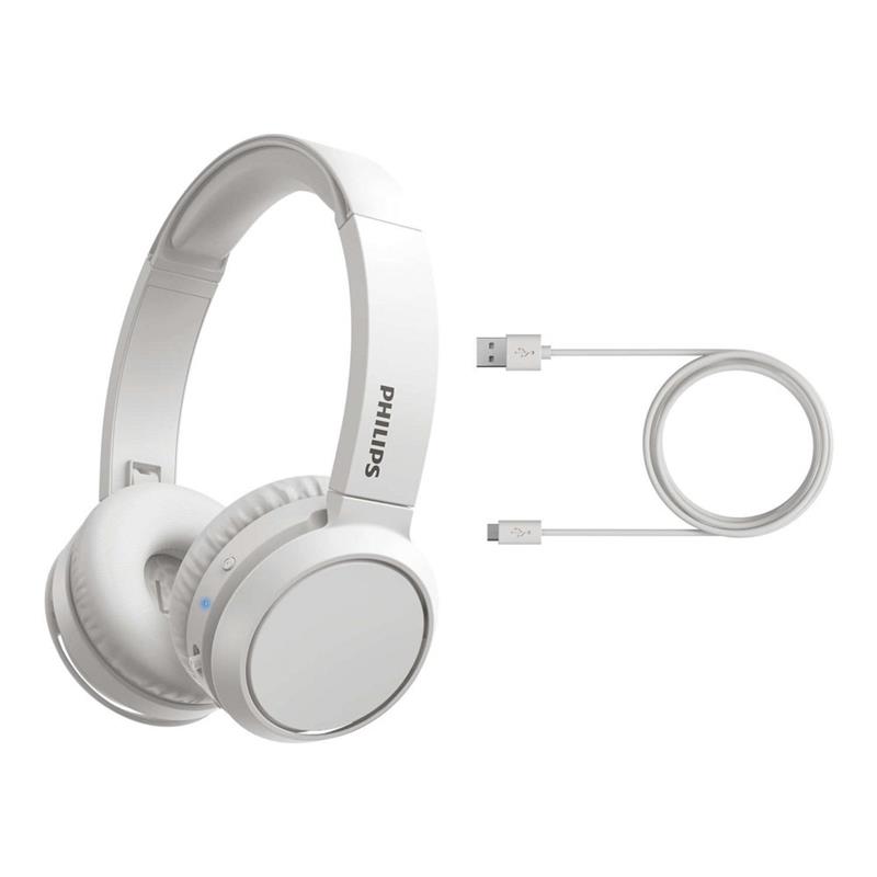 Philips 4000 series TAH4205WT/00 hoofdtelefoon/headset Draadloos Hoofdband Oproepen/muziek USB Type-C Bluetooth Wit