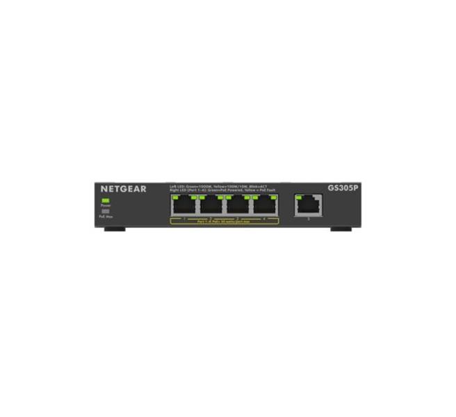 NETGEAR GS305Pv3 Unmanaged Gigabit Ethernet (10/100/1000) Power over Ethernet (PoE) Zwart