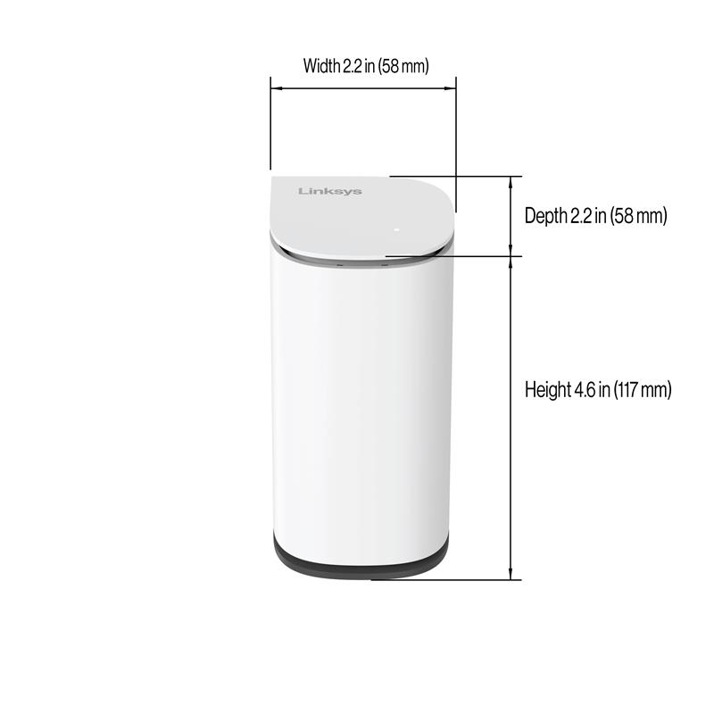 Linksys Velop Micro 6 Dual-band (2.4 GHz / 5 GHz) Wi-Fi 6 (802.11ax) Wit Intern